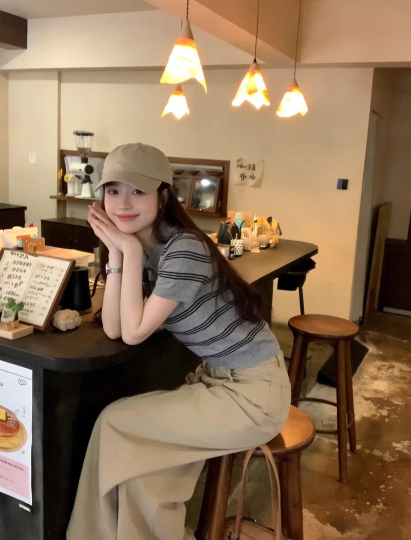 Autumn slim all-match Korean style knitted tops for women