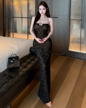 Vacation France style dress sexy summer long dress