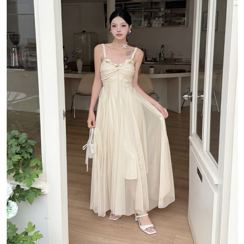 Tender sweet long dress temperament embroidered flowers dress