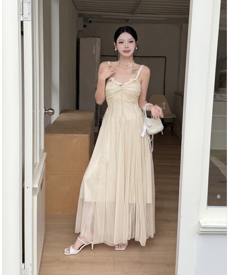Tender sweet long dress temperament embroidered flowers dress
