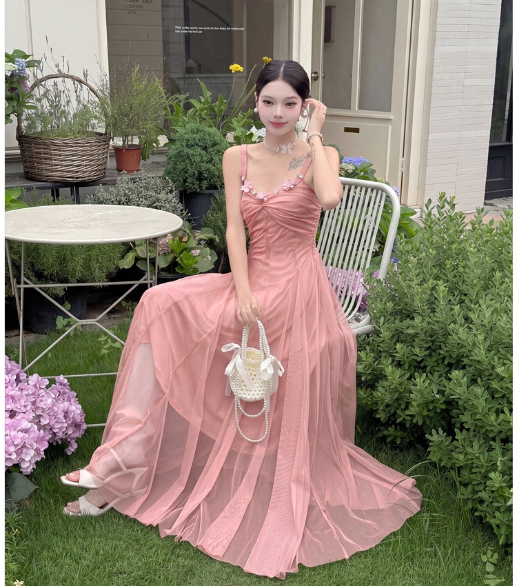 Tender sweet long dress temperament embroidered flowers dress