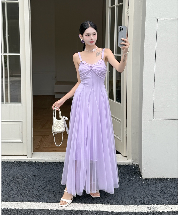 Tender sweet long dress temperament embroidered flowers dress