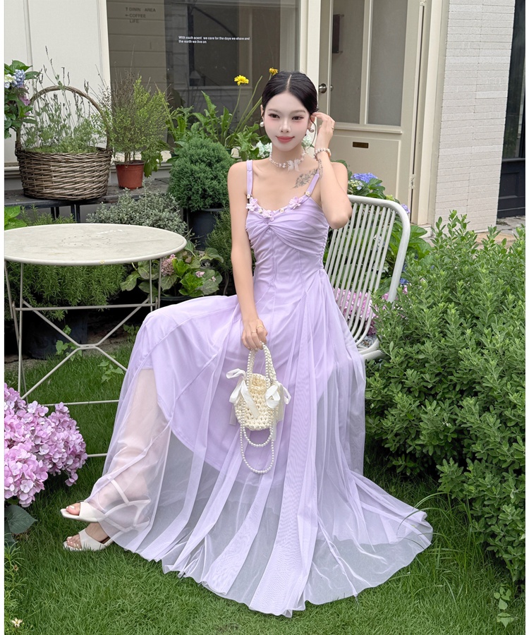Tender sweet long dress temperament embroidered flowers dress