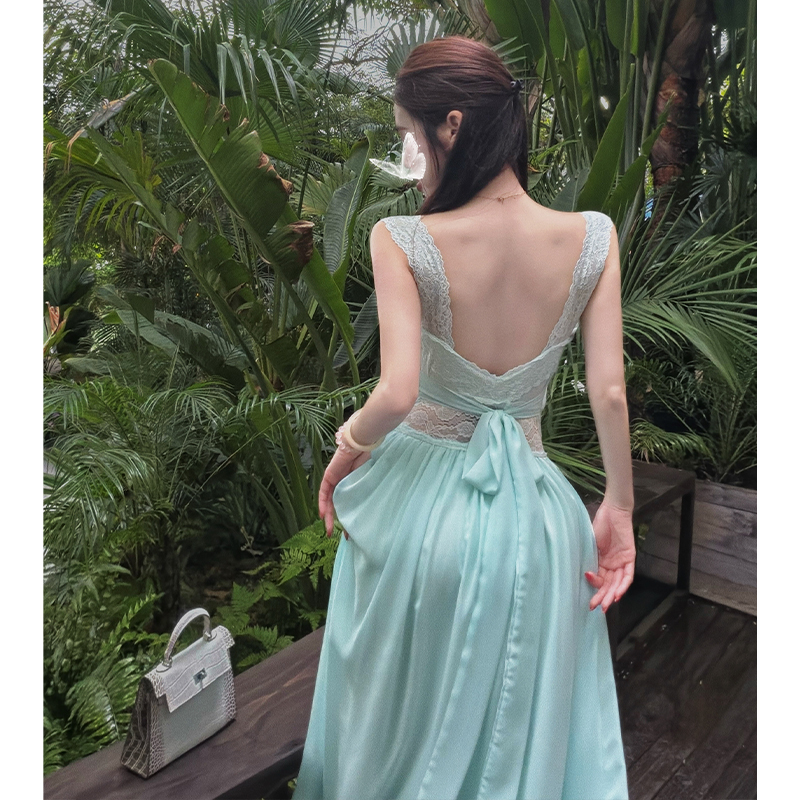 Sexy France style long dress sling formal dress