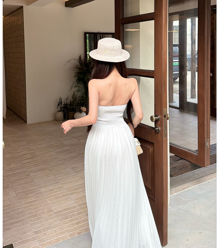 Tender wrapped chest formal dress lady lace dress for women