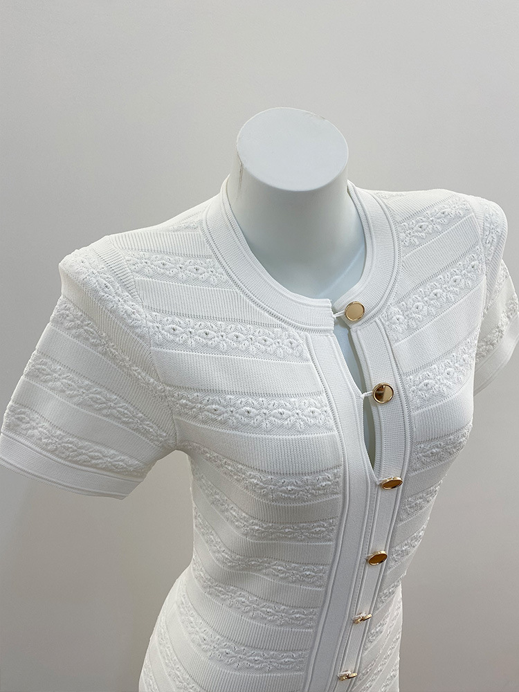 Hollow knitted slim long dress crochet spring dress