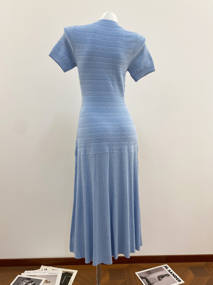 Hollow knitted slim long dress crochet spring dress
