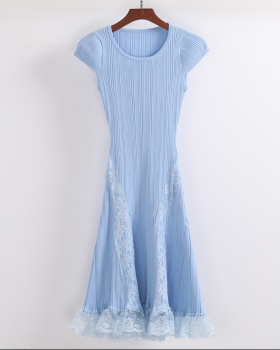Fashion short sleeve ladies knitted dress for women