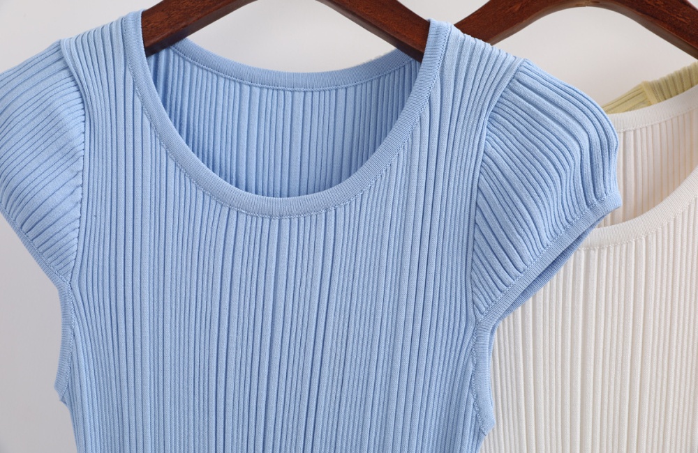 Fashion short sleeve ladies knitted dress for women