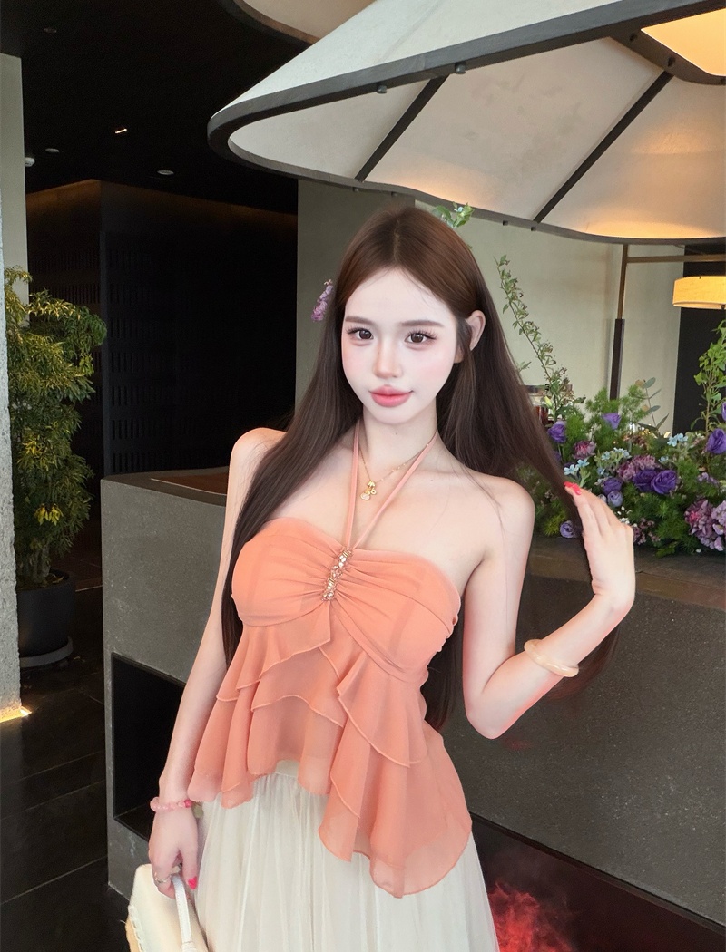 Sequins bandage temperament sling tops