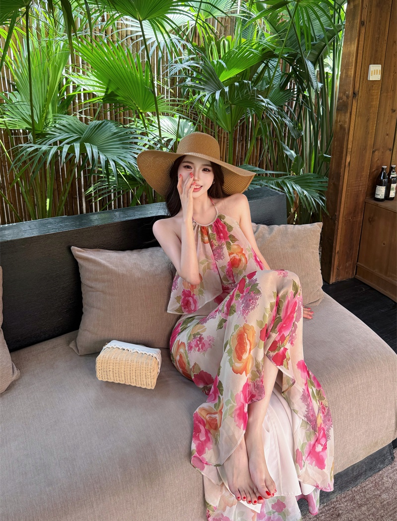 Mermaid strapless halter vacation summer dress for women