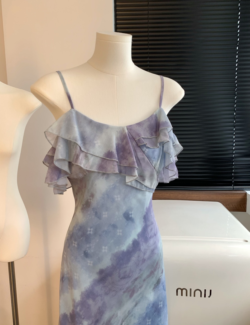 Summer floral dress flat shoulder wear strap dress for women