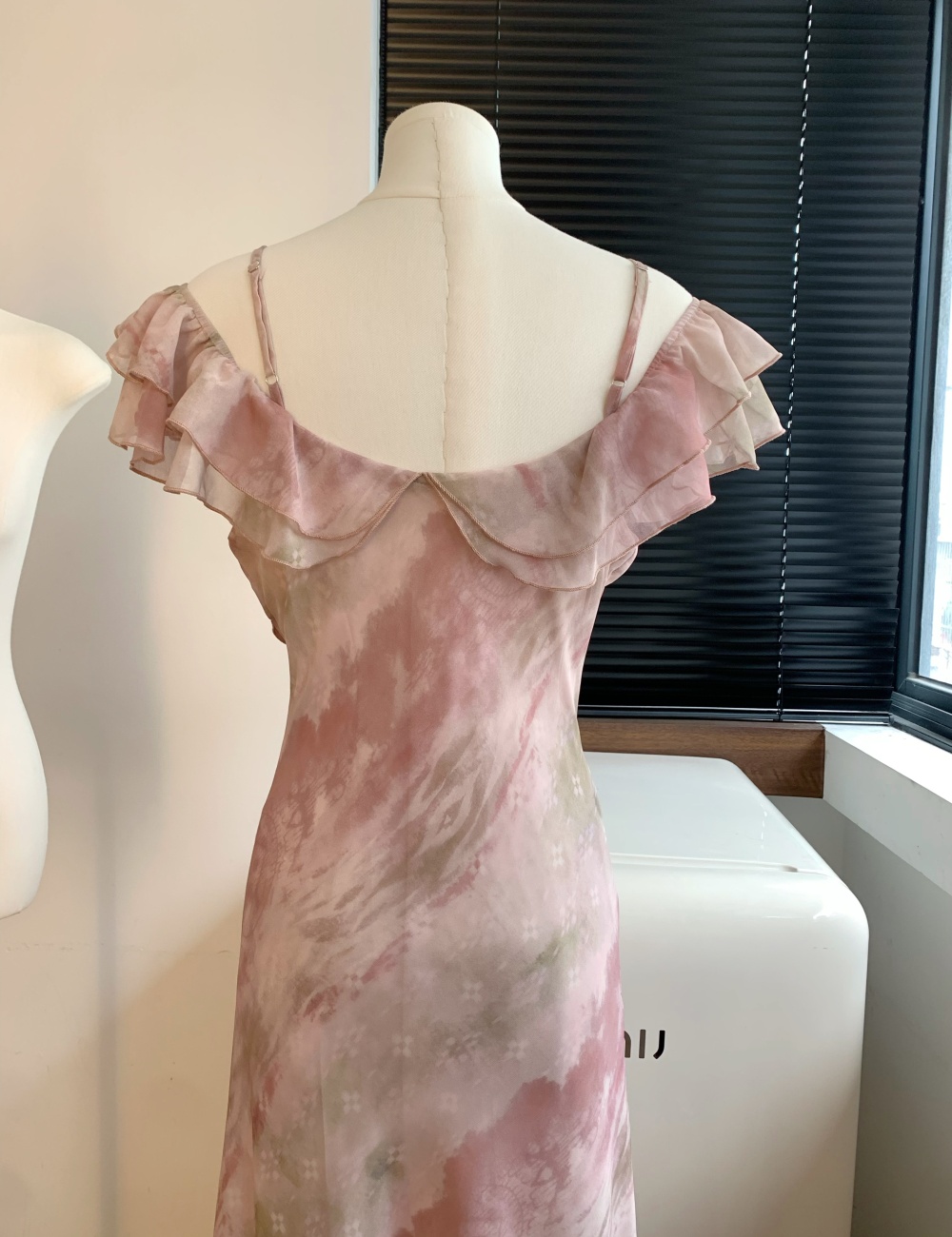 Pink summer long dress sling France style dress for women