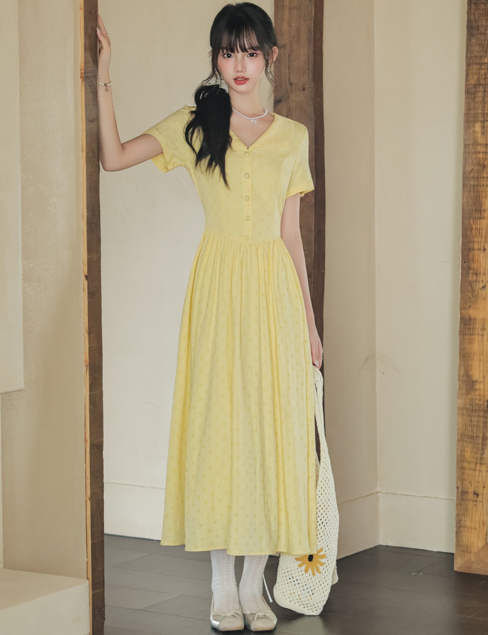 Summer dress polka dot long dress for women