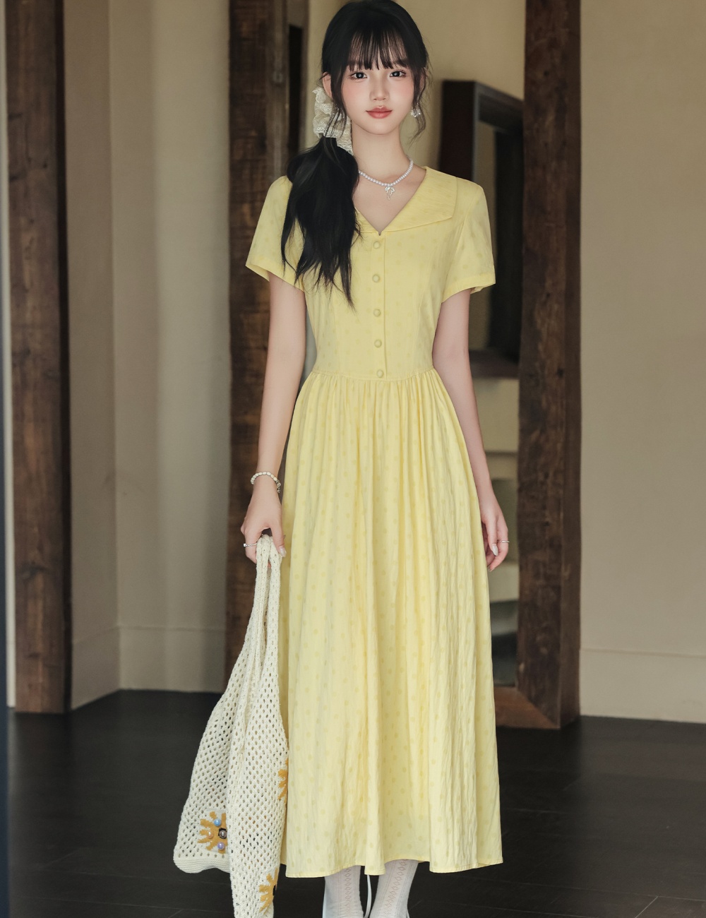 Summer dress polka dot long dress for women