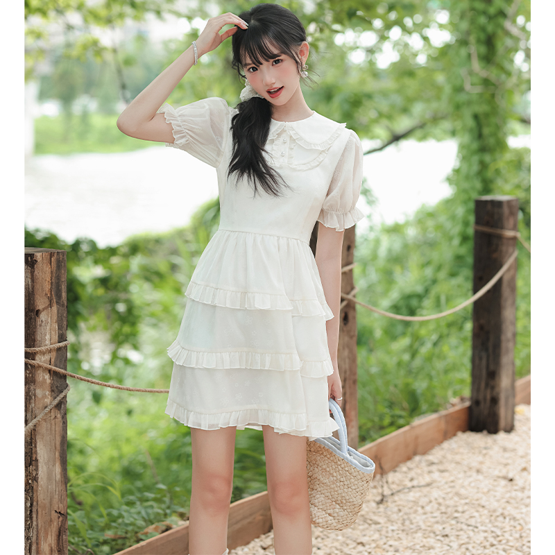Cake Korean style sweet pearl show young dress for women