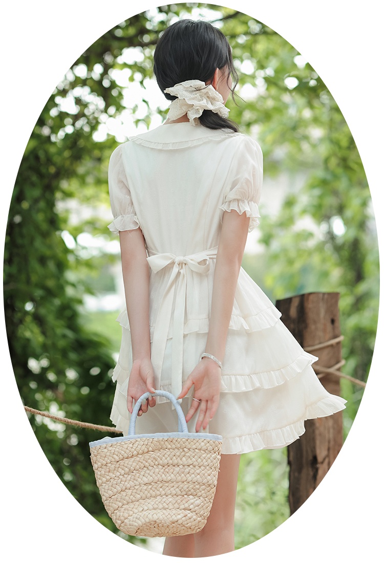Cake Korean style sweet pearl show young dress for women