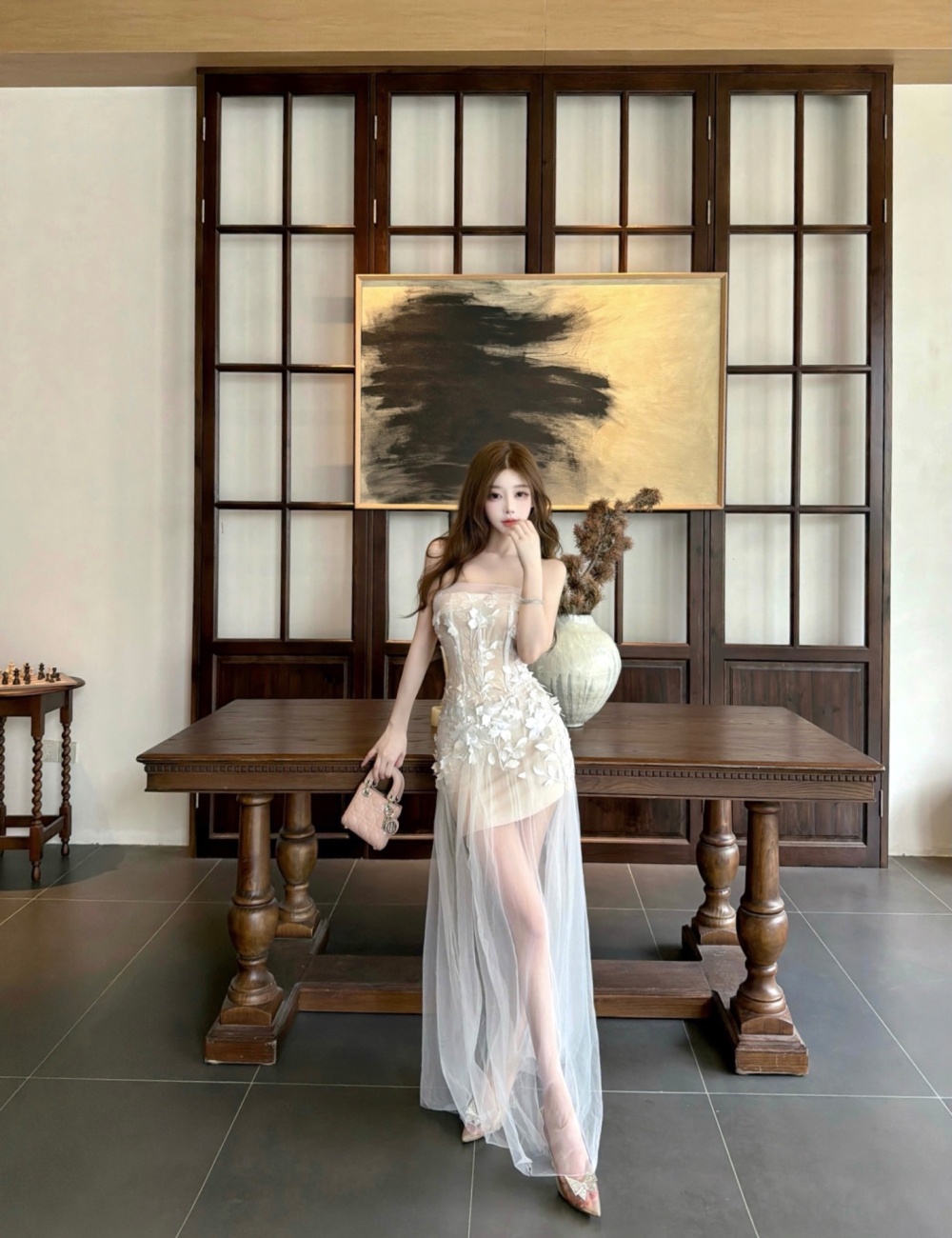 Spring formal dress temperament dress