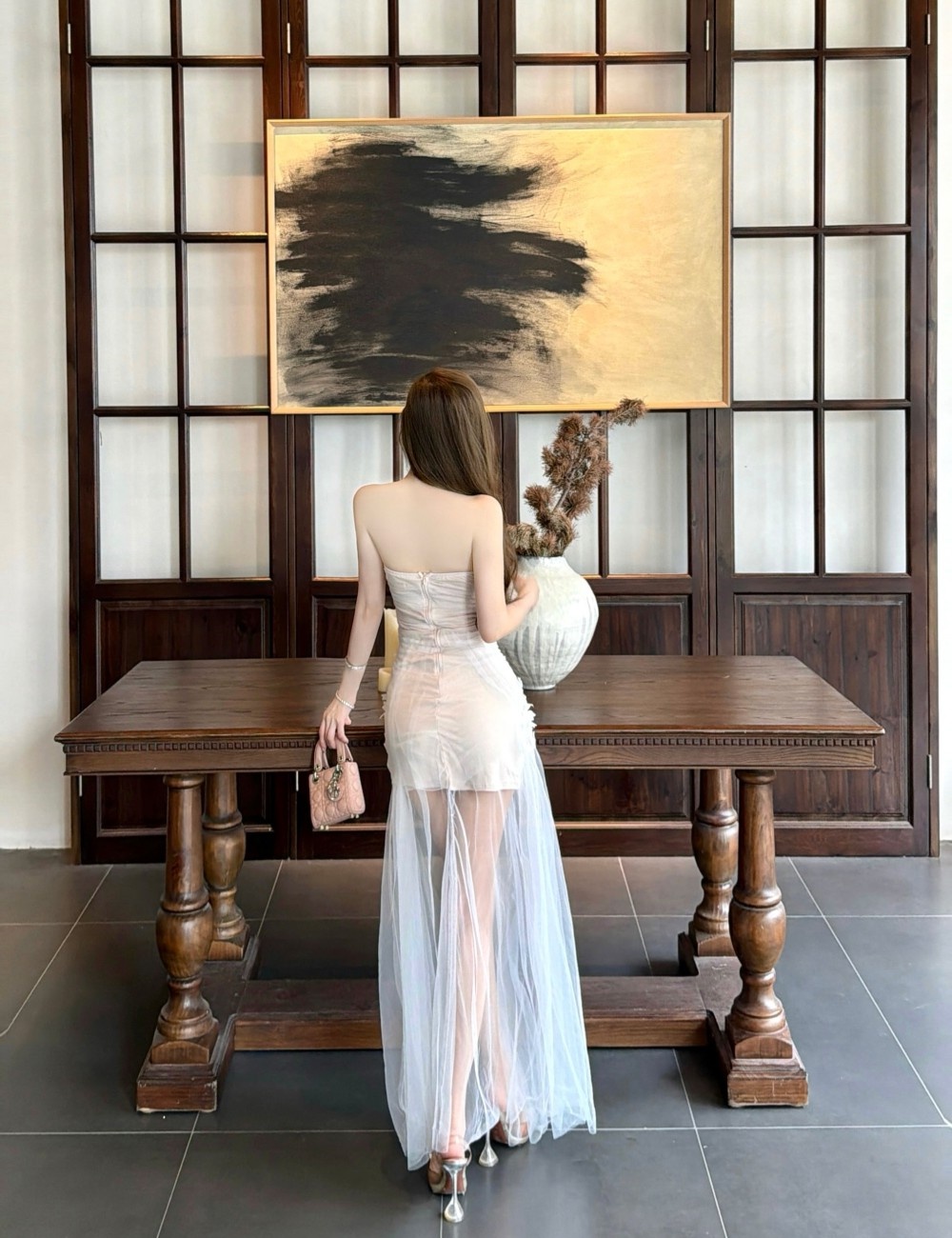 Spring formal dress temperament dress