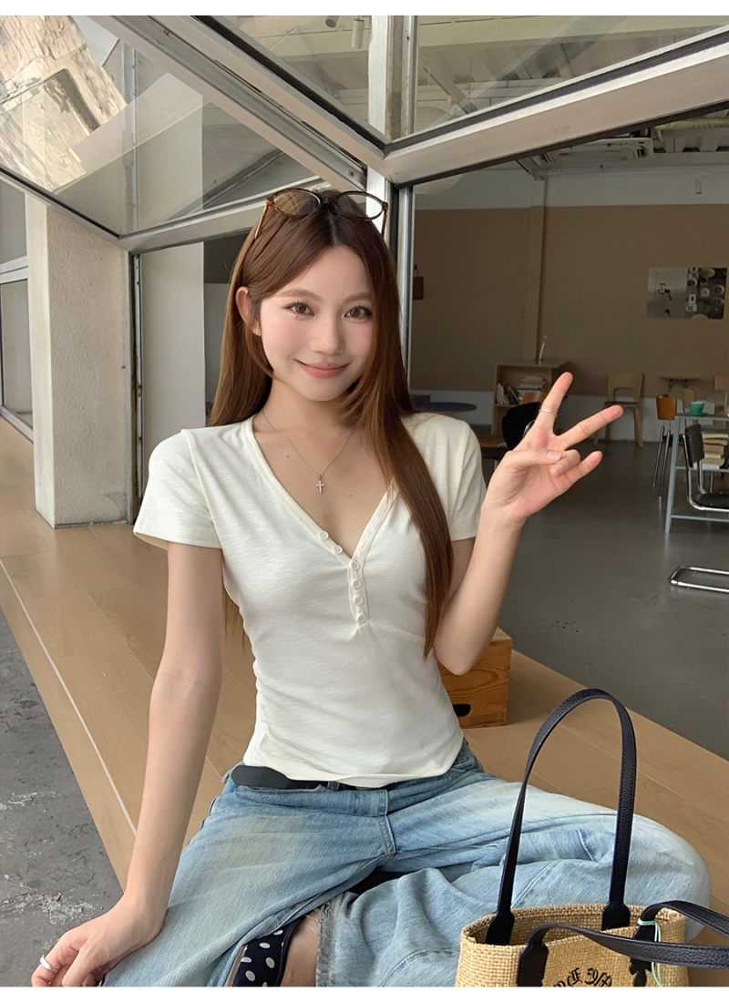 Summer slim T-shirt enticement short sleeve tops for women