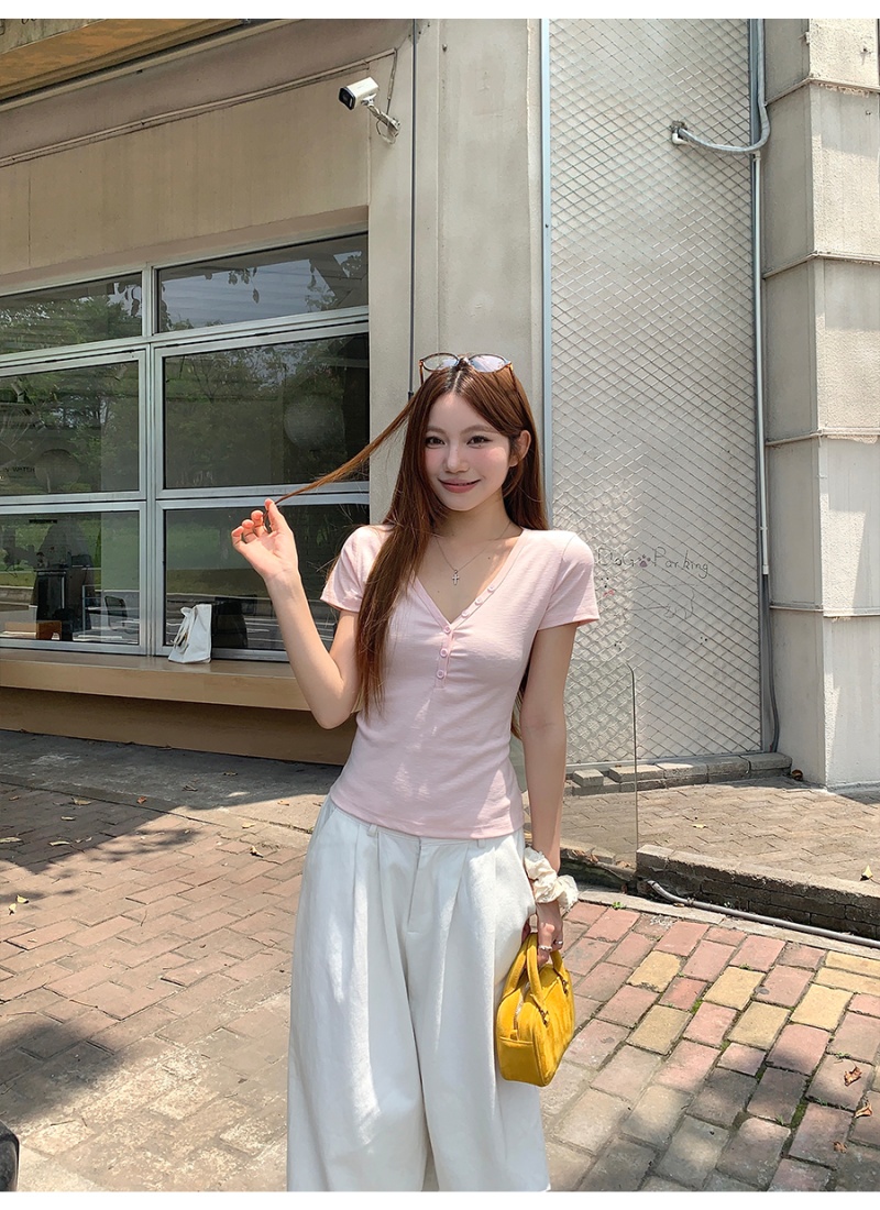 Summer slim T-shirt enticement short sleeve tops for women