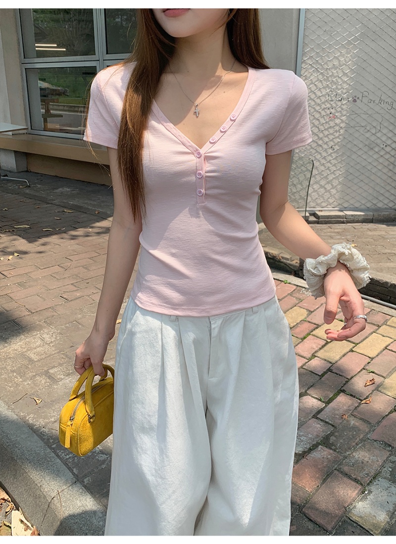 Summer slim T-shirt enticement short sleeve tops for women
