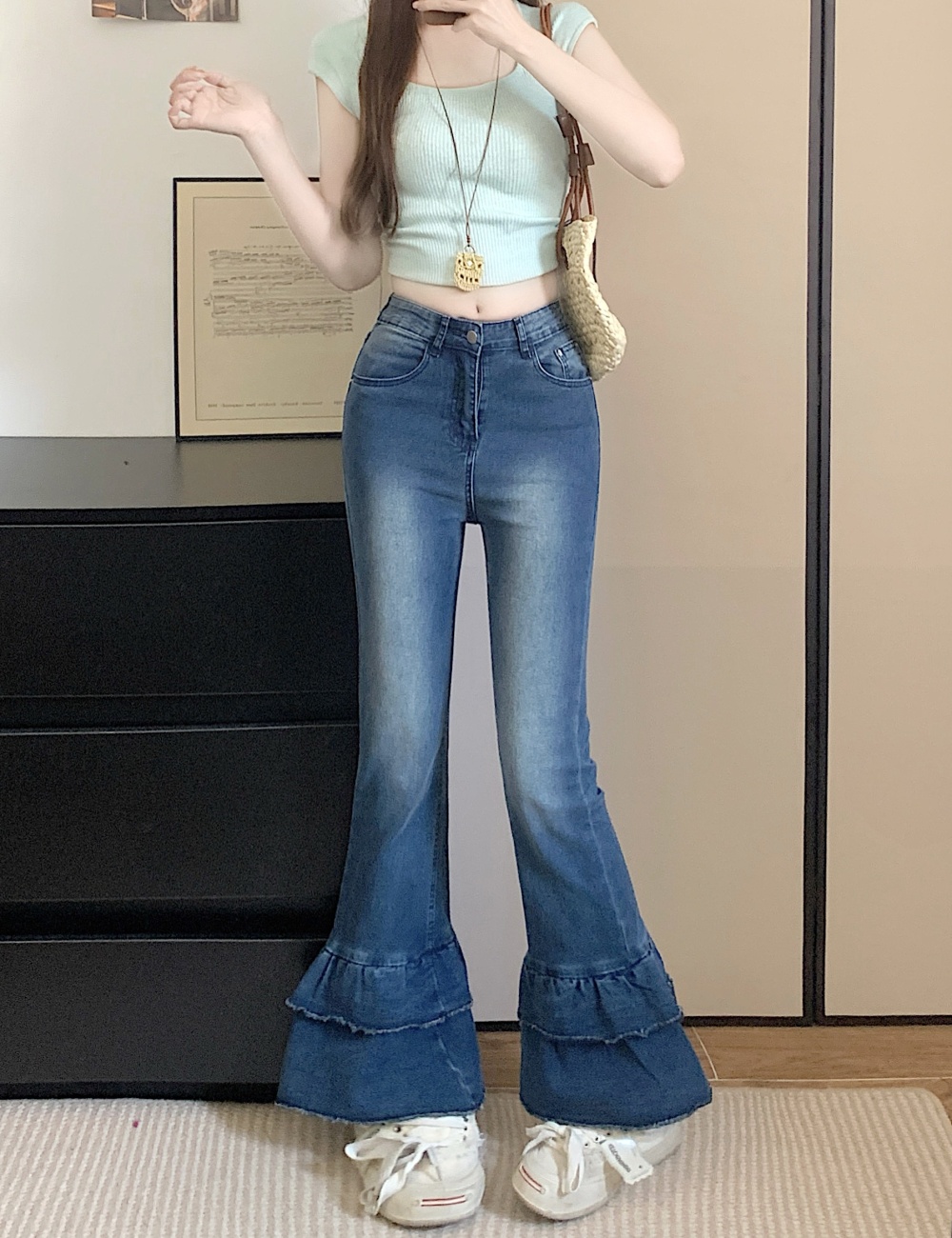 Temperament fashion nine pants fashionable slim jeans