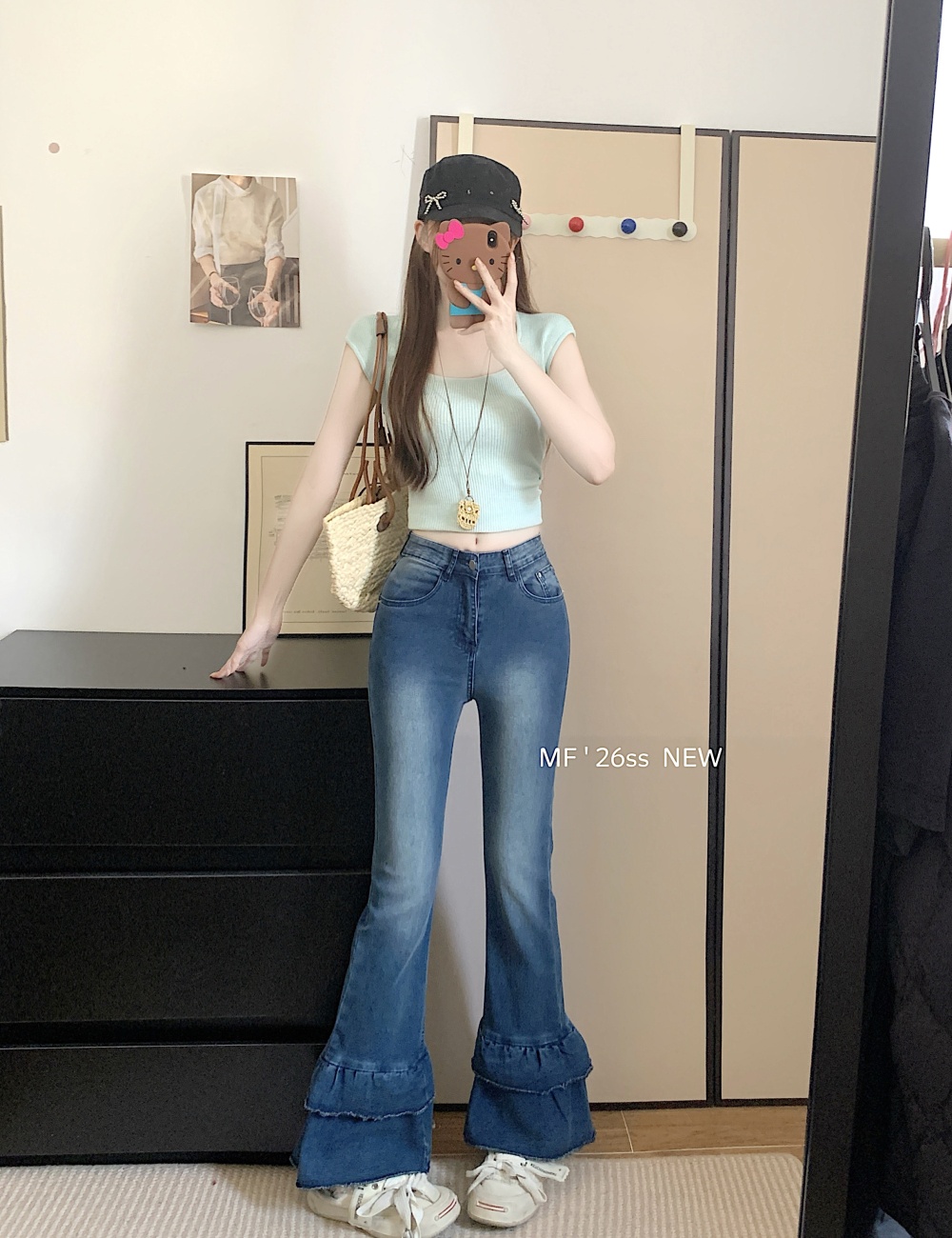 Temperament fashion nine pants fashionable slim jeans