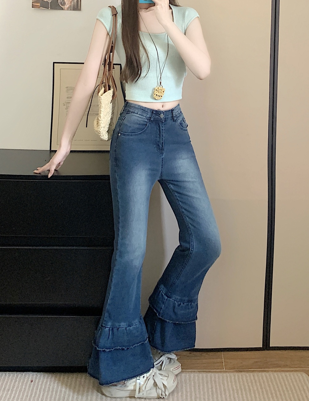 Temperament fashion nine pants fashionable slim jeans