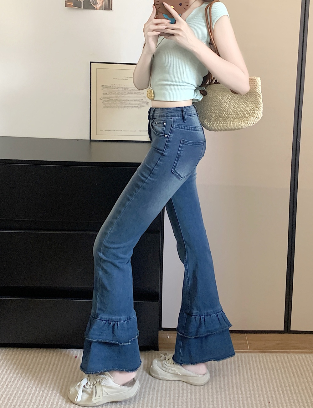 Temperament fashion nine pants fashionable slim jeans