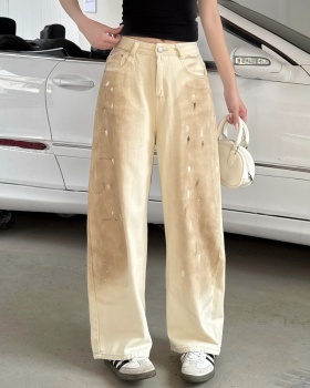 Summer American style pants rivet wide leg jeans