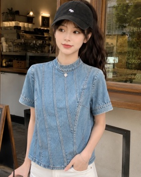 Slim simple all-match T-shirt light short sleeve commuting tops