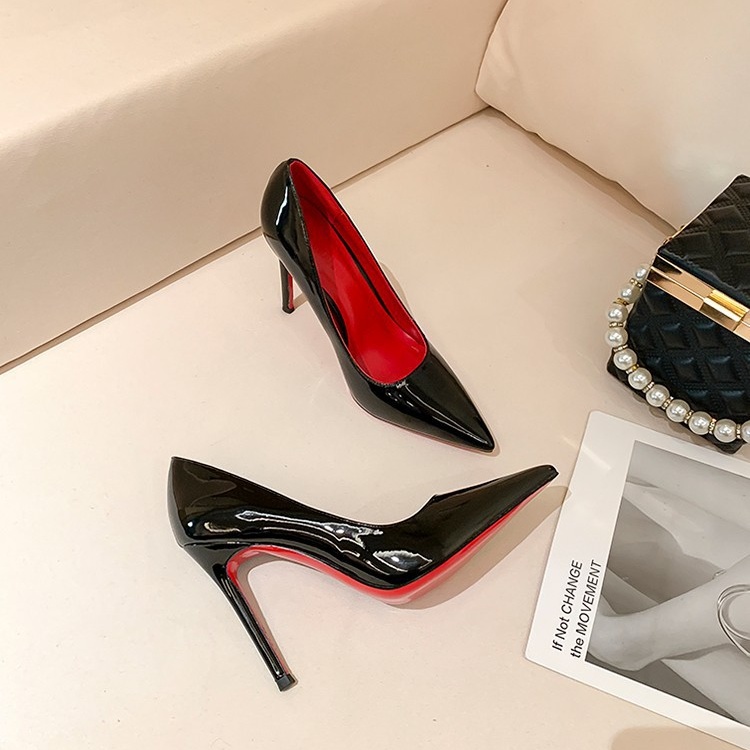 Patent leather high-heeled shoes shoes for women