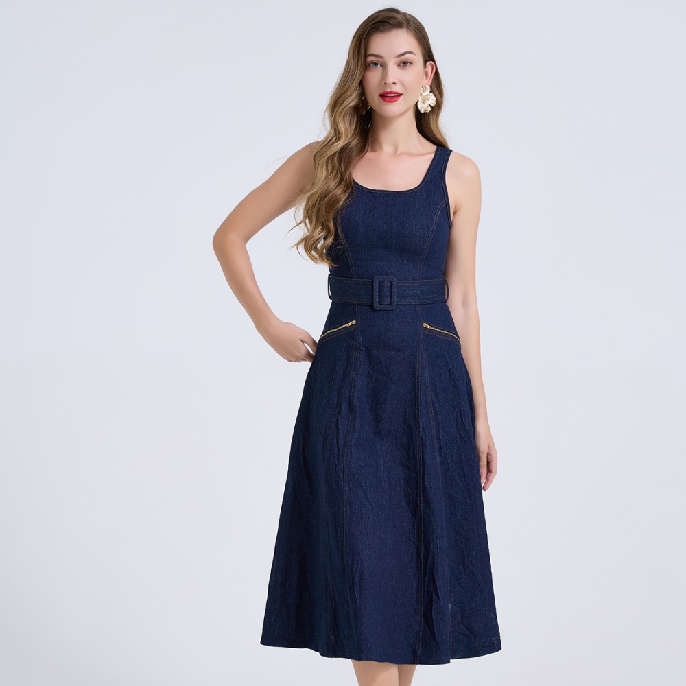 High waist sling summer vest slim sleeveless dress