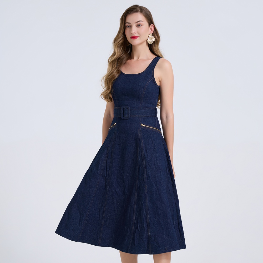 High waist sling summer vest slim sleeveless dress