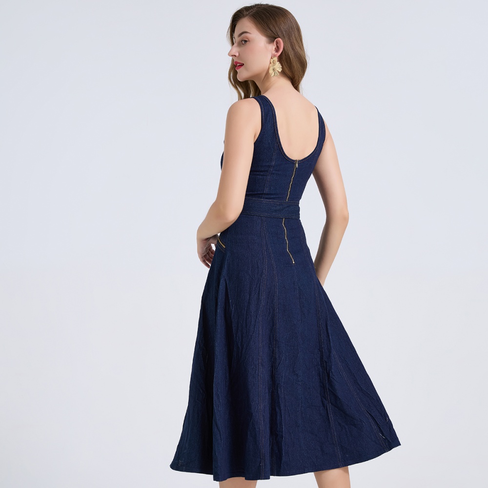 High waist sling summer vest slim sleeveless dress
