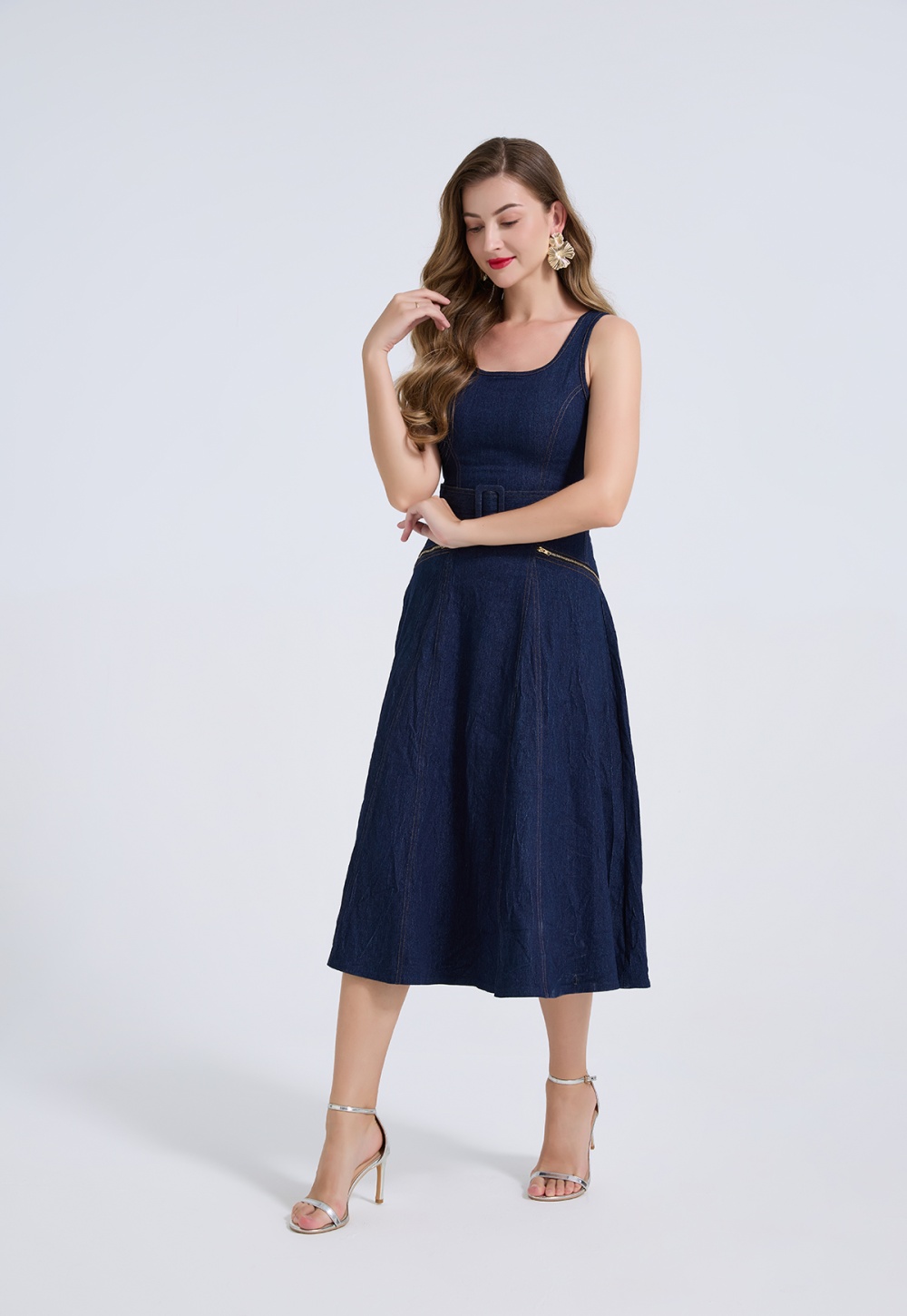 High waist sling summer vest slim sleeveless dress