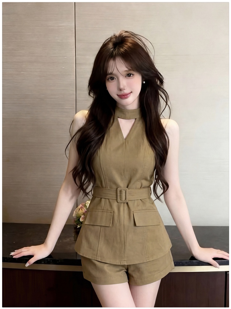 Casual fashion shorts summer all-match tops 2pcs set
