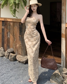 Sexy slim jumpsuit with chest pad summer long dress for women