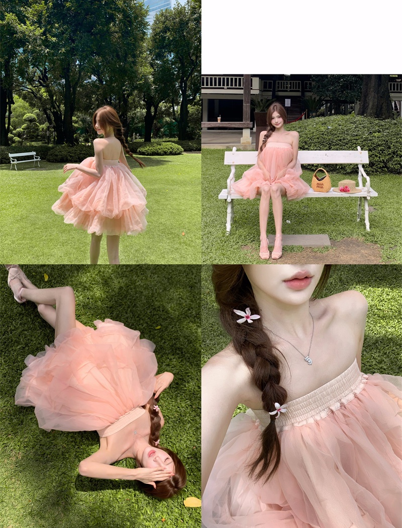 Beautiful wrapped chest lady dress tender dress for women