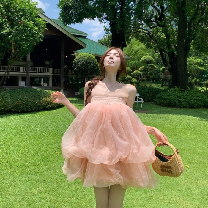 Beautiful wrapped chest lady dress tender dress for women