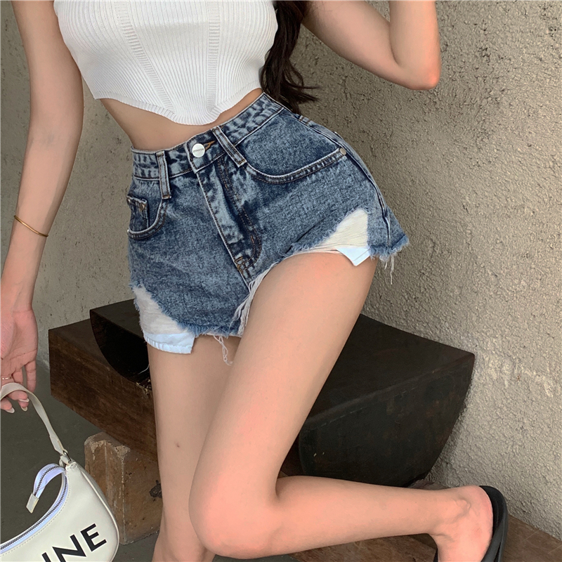 Summer high waist shorts holes spicegirl jeans for women