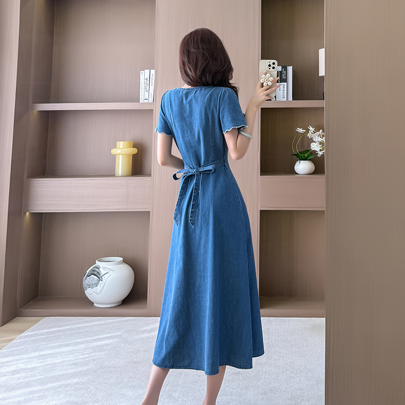 Slim high waist dress elegant long dress for women