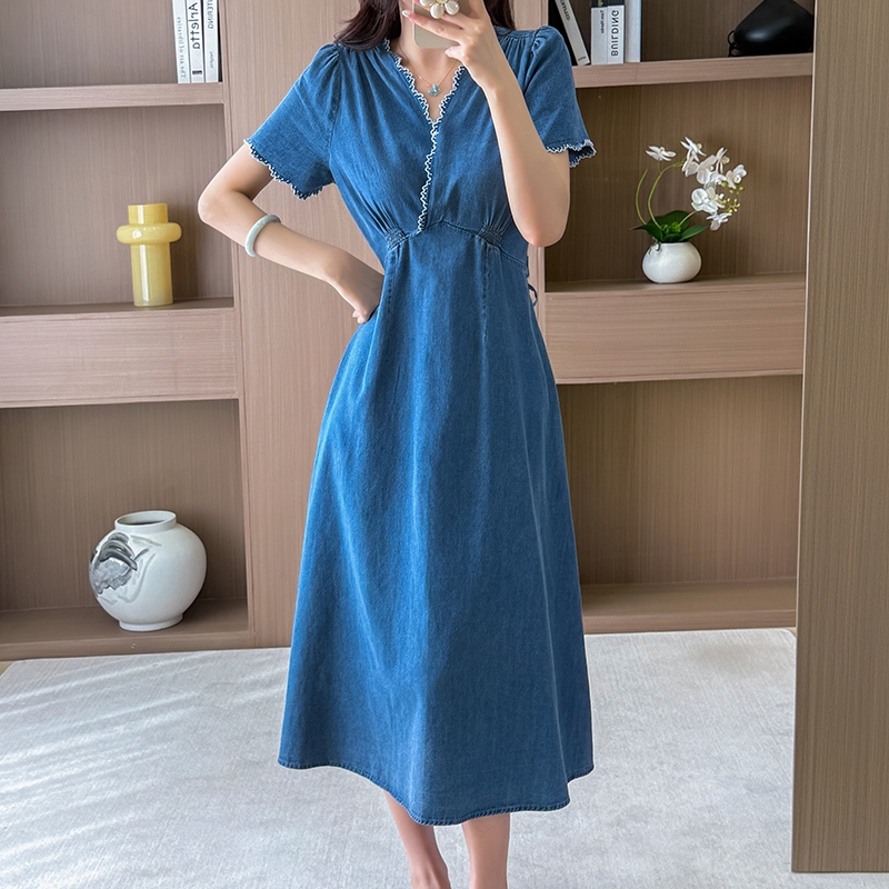 Slim high waist dress elegant long dress for women