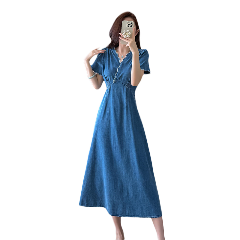 Slim high waist dress elegant long dress for women