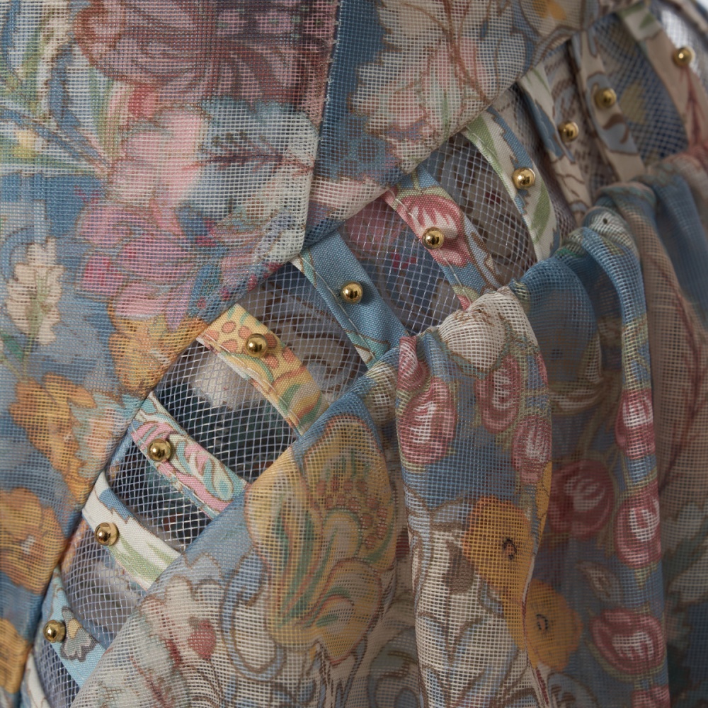 Long sleeve silk linen with belt dress