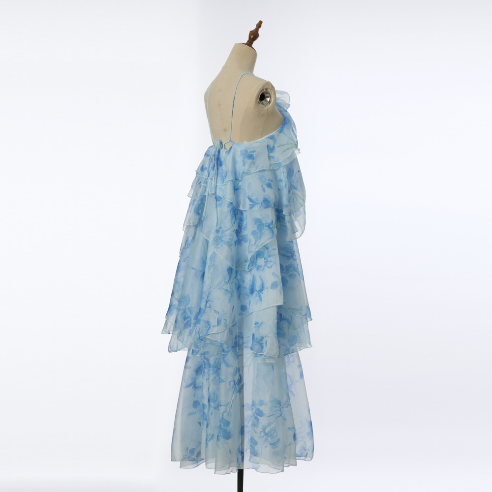 Summer seaside dress cake halter long dress for women