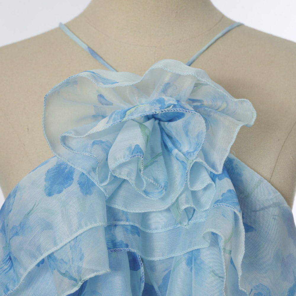 Summer seaside dress cake halter long dress for women