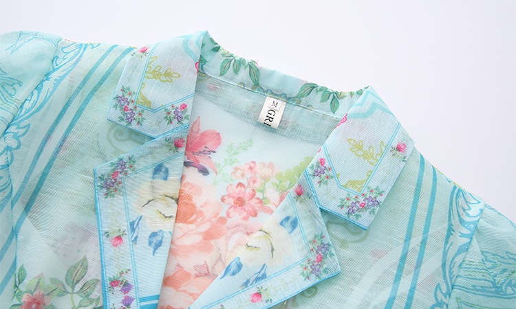 Printing retro shirt spring and summer short dress