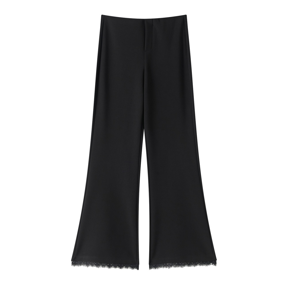 Casual elasticity pants black nine pants